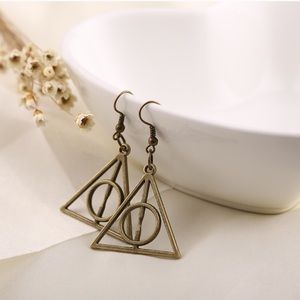 NWT! Antiqued Bronze HP Deathly Hallows Earrings